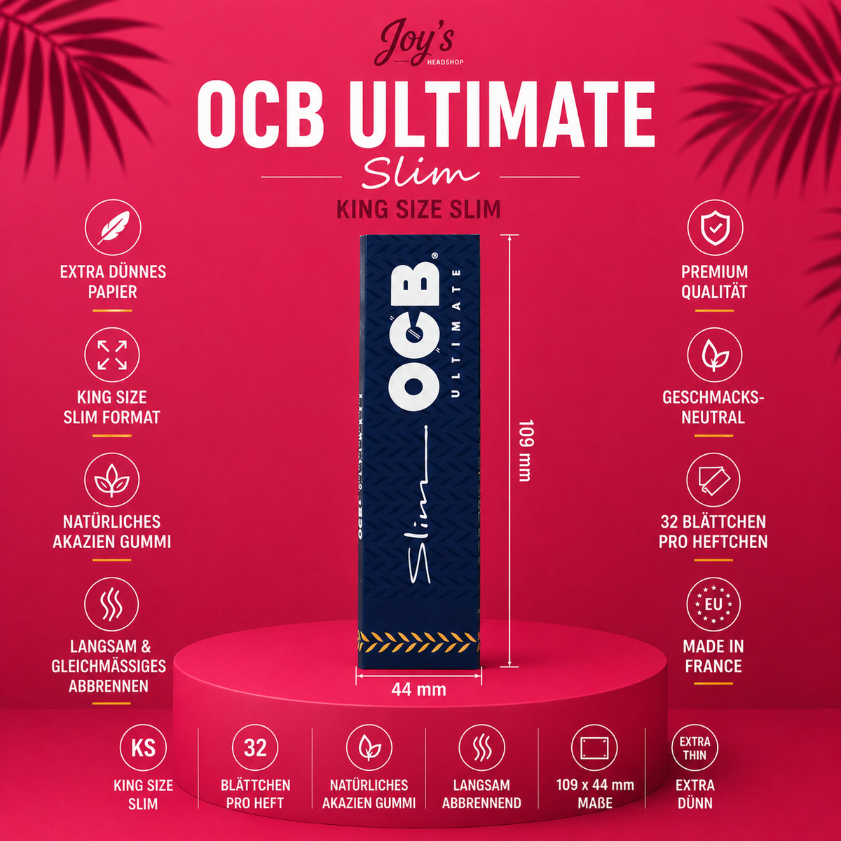 OCB Ultimate Slim King Size Slim Papers