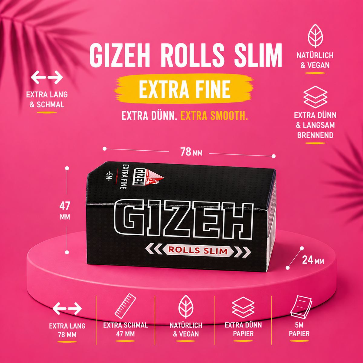 GIZEH Black Rolls Slim – 5 Meter Endless Papers