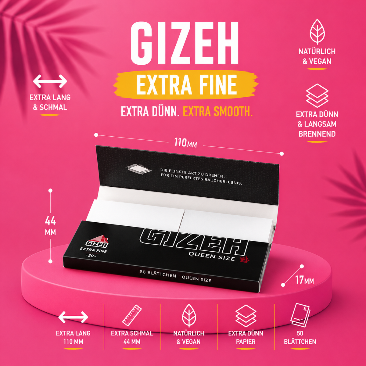 GIZEH Black Queen Size Papers + Tips