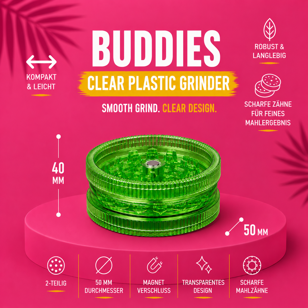 Buddies Plastic Grinder – 2-teilig