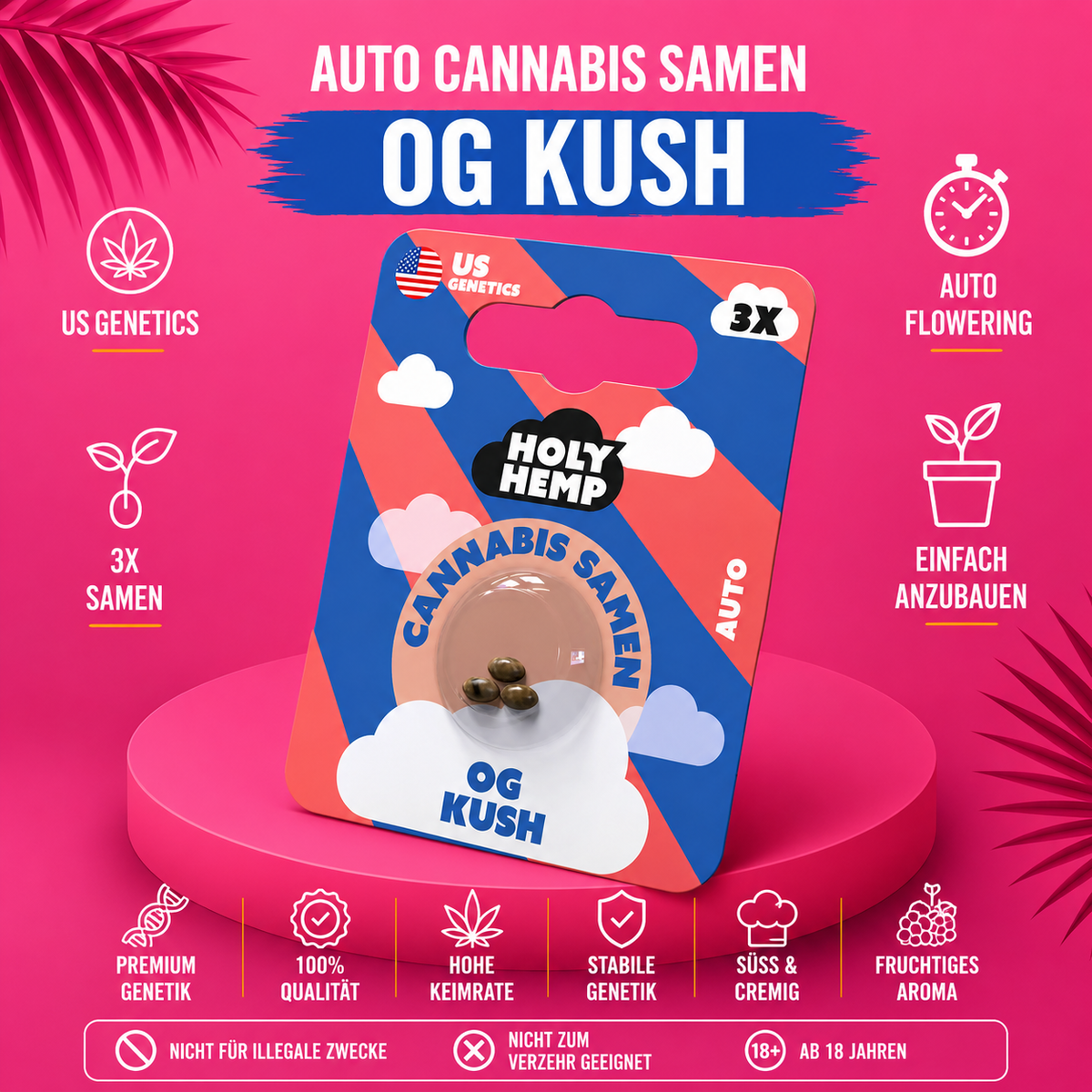 Holy Hemp OG Kush Auto – Feminisierte Cannabis Samen (3 Stück)
