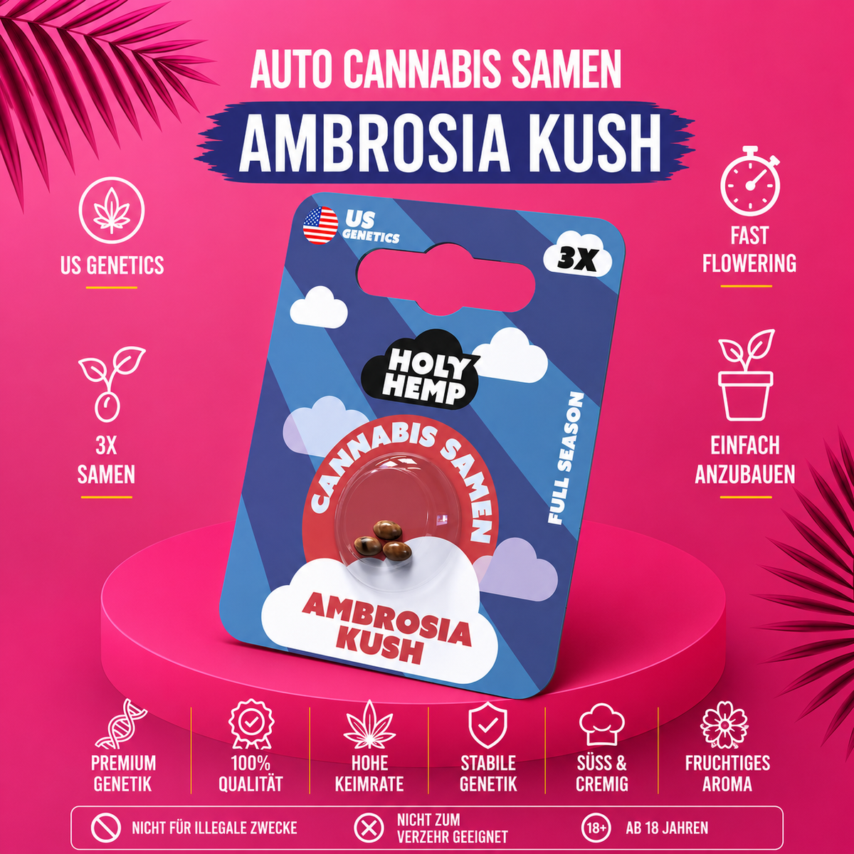 Holy Hemp Ambrosia Kush – Feminisierte Cannabis Samen (3 Stück)