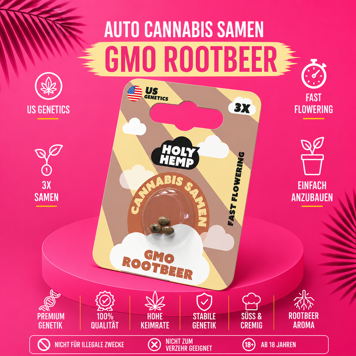 Holy Hemp GMO Rootbeer Auto – Feminisierte Cannabis Samen (3 Stück)
