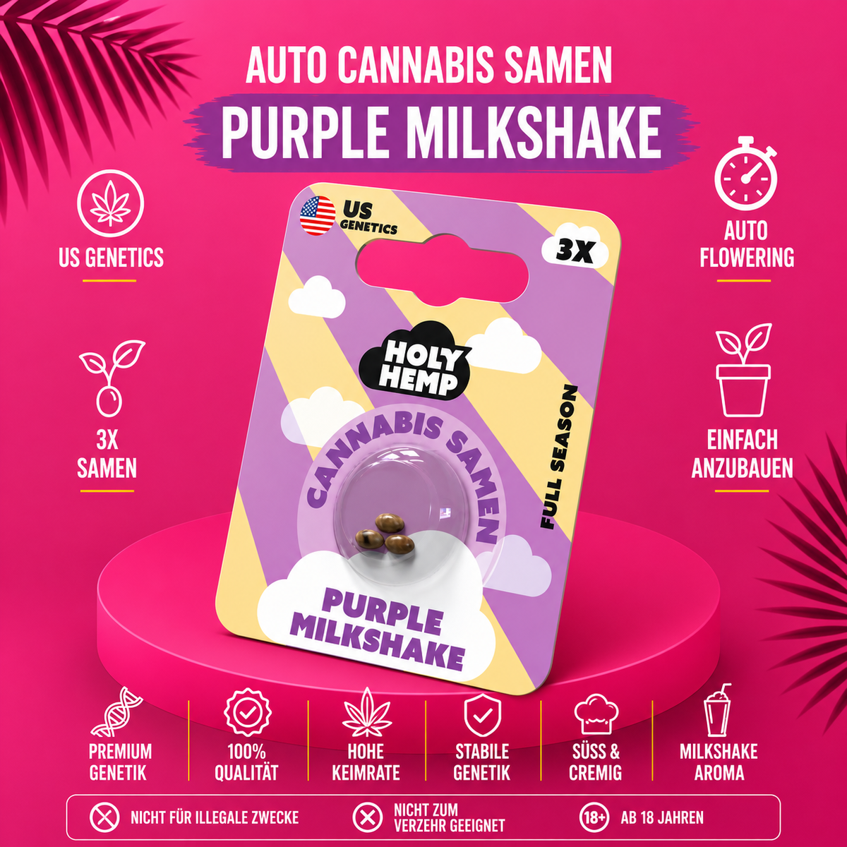 Holy Hemp Purple Milkshake Auto – Feminisierte Cannabis Samen (3 Stück)
