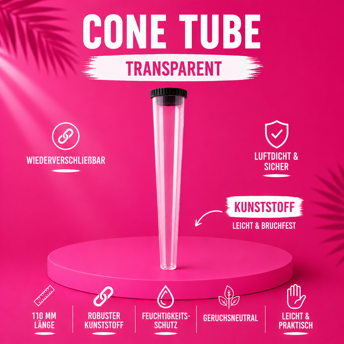Cone Tube  – Kunststoff Aufbewahrungshülle