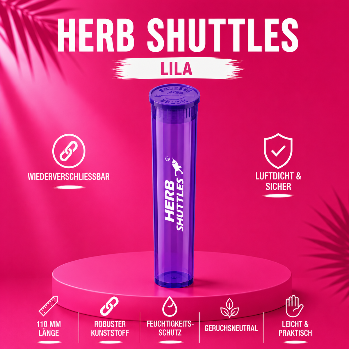 Herb Shuttles Tube – Kunststoff Aufbewahrungshülle